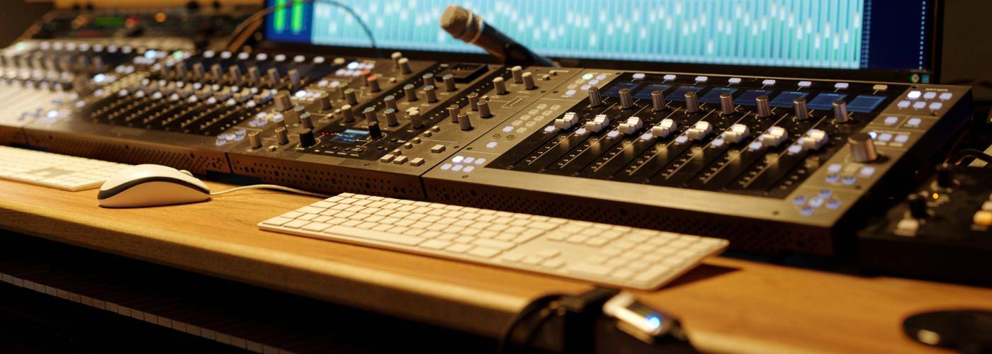 Studio set up for Dolby Atmos monitoring